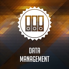 Image showing Data Management Concept on Triangle Background.