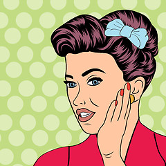 Image showing cute retro woman in comics style