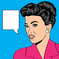 Image showing cute retro woman in comics style