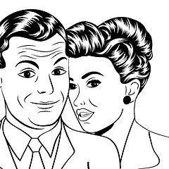 Image showing Man and woman love couple in pop art comic style