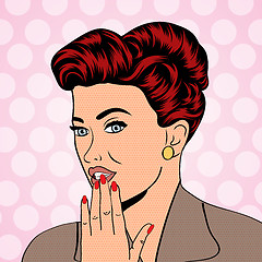 Image showing cute retro woman in comics style