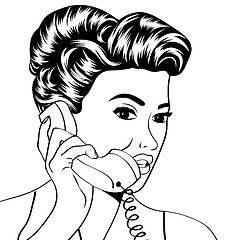 Image showing woman chatting on the phone, pop art illustration