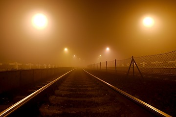 Image showing Rails in the fog