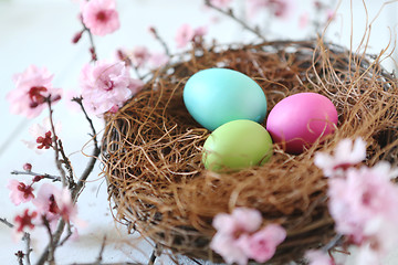 Image showing Easter Holiday Themed Still Life Scene in Natural Light