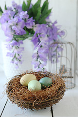 Image showing Easter Holiday Themed Still Life Scene in Natural Light