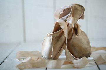 Image showing Posed Pointe Shoes in Natural Light 