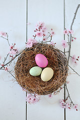 Image showing Easter Holiday Themed Still Life Scene in Natural Light