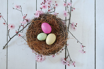 Image showing Easter Holiday Themed Still Life Scene in Natural Light