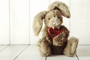 Image showing Teddy Bear Bunny With Valentine or Anniversary Love Theme