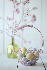 Image showing Easter Holiday Themed Still Life Scene in Natural Light