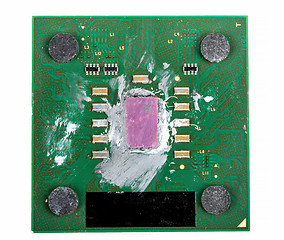 Image showing macro of computer processor isolated