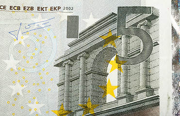 Image showing detail of euro fifth money banknote