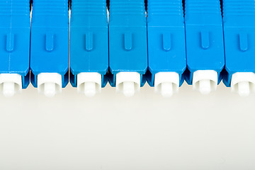 Image showing blue fiber optic SC connector