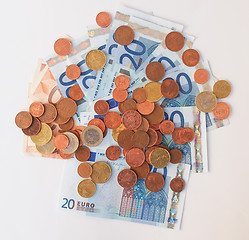 Image showing Euros coins and notes