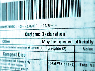 Image showing Customs declaration