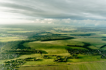 Image showing View of town or village seen from above