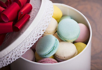 Image showing Pastel color macaroons