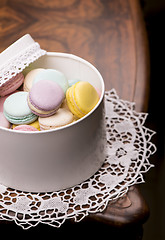 Image showing Pastel color macaroons