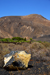 Image showing  volcanic timanfaya  rock stone sky  hill and s