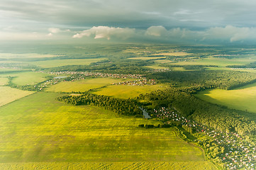 Image showing View of town or village seen from above