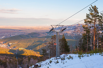 Image showing ropeway at mountain landscape