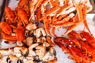 Image showing Seafood in Bergen fish market