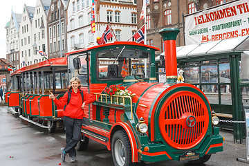 Image showing Road sightseeing train in Bergen