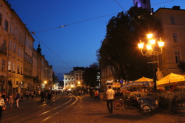 Image showing illuminated street of Lviv city