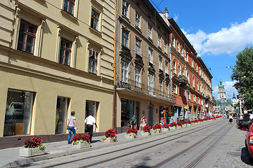 Image showing central street in Lvov