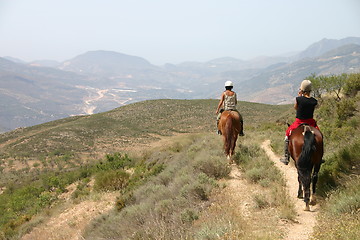 Image showing Two riders in Southern Spanish mountains