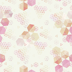 Image showing Geometric pattern of hexagons triangles