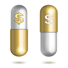 Image showing Capsule Pills with Dollar Signs