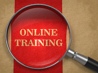 Image showing Online Training - Magnifying Glass Concept.