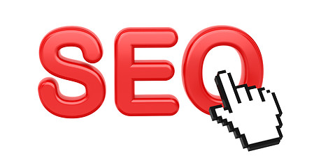 Image showing SEO with Hand Cursor. Internet Concept.