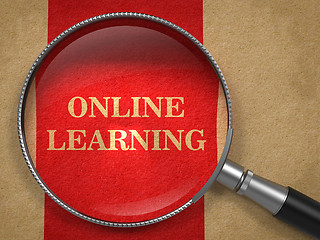 Image showing Online Learning - Magnifying Glass Concept.