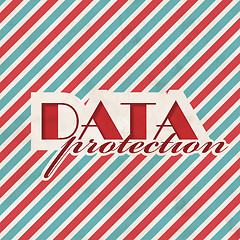 Image showing Data Protection Concept on Striped Background.