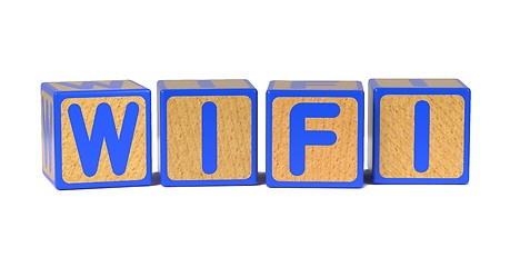 Image showing WiFi - Colored Childrens Alphabet Blocks.