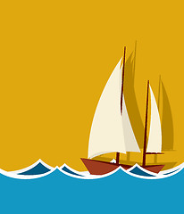Image showing Sailing boat background