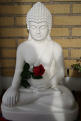 Image showing Buddha with Rose