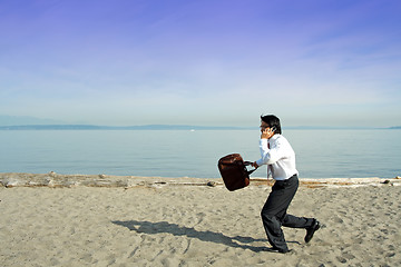 Image showing Busy businessman