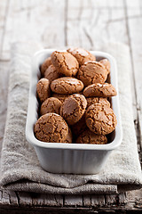 Image showing meringue almond cookies in bowl