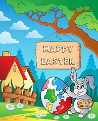 Image showing Image with Easter bunny and sign 8