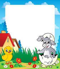 Image showing Frame with Easter bunny topic 8