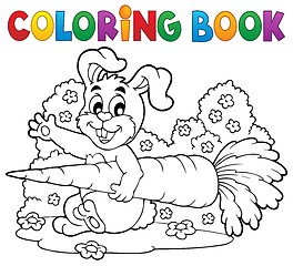 Image showing Coloring book rabbit theme 4
