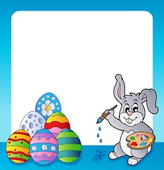 Image showing Frame with Easter bunny topic 1