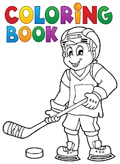 Image showing Coloring book hockey theme 1