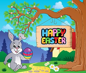 Image showing Image with Easter bunny and sign 3