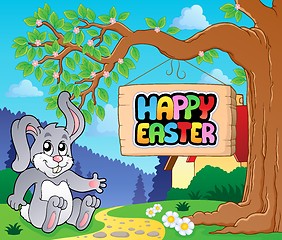Image showing Image with Easter bunny and sign 4