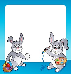 Image showing Frame with Easter bunny topic 2