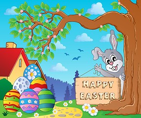 Image showing Image with Easter bunny and sign 9